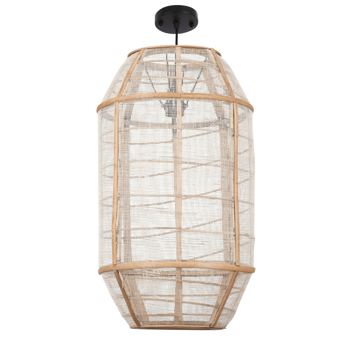 Mica Decorations Pella Hanglamp - H58 x Ø33 cm - Linnen - Beige