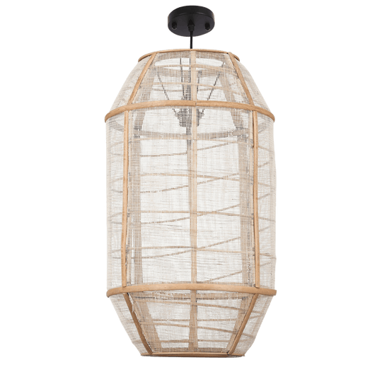 Mica Decorations Pella Hanglamp - H58 x Ø33 cm - Linnen - Beige