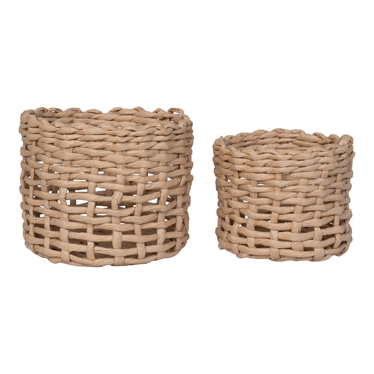 House Nordic ApS Penela Basket - Mand, papier, lichtbruin, set van 2