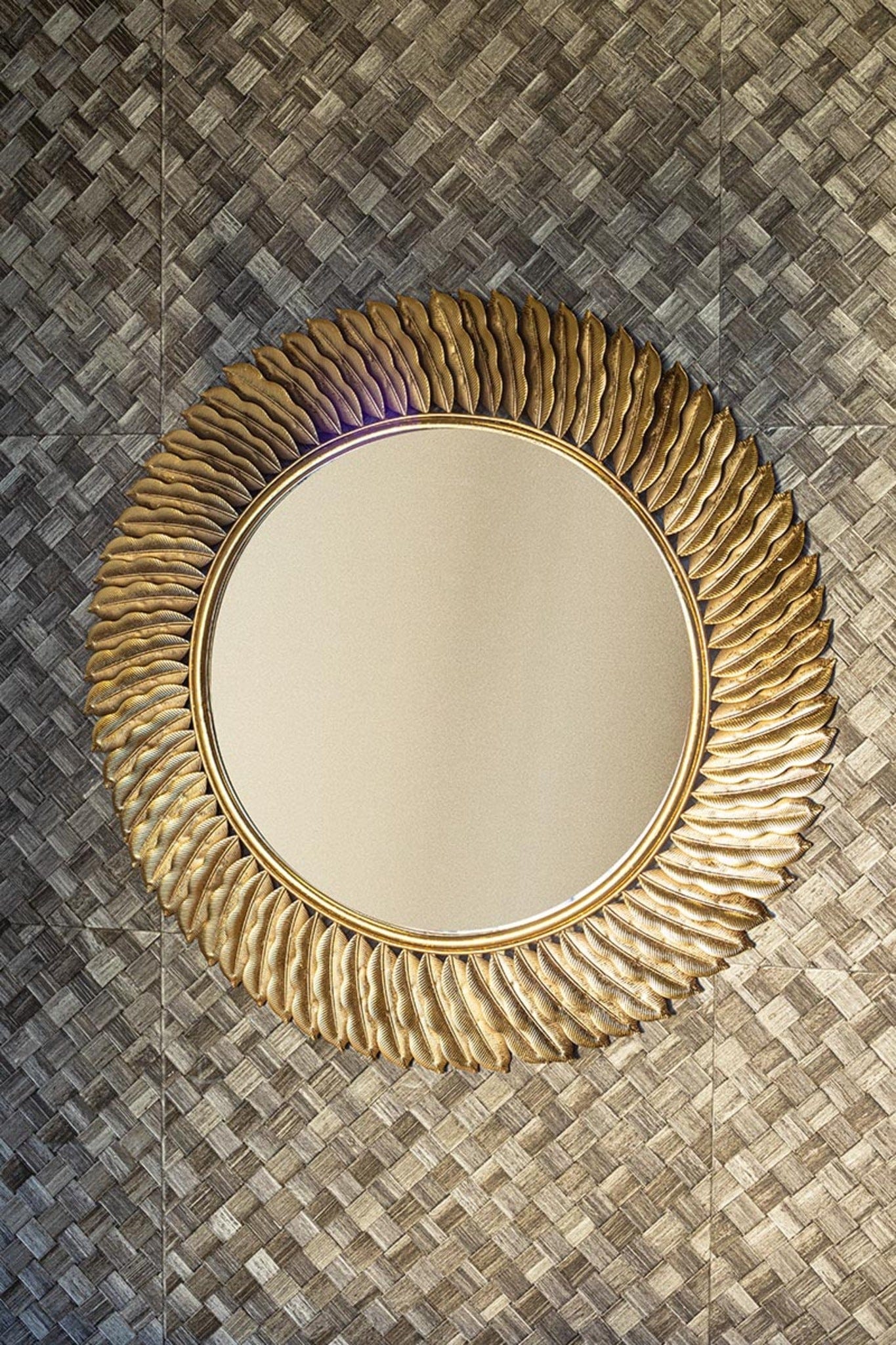 PTMD Posh Gold ijzeren spiegelbladframe rond