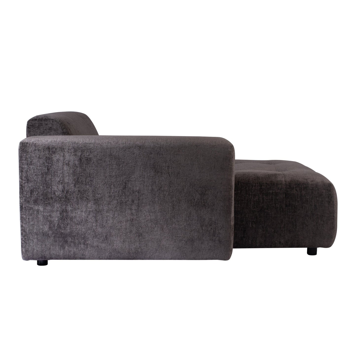 PTMD Quinta bank chaise longue links zacht fluweel antrac