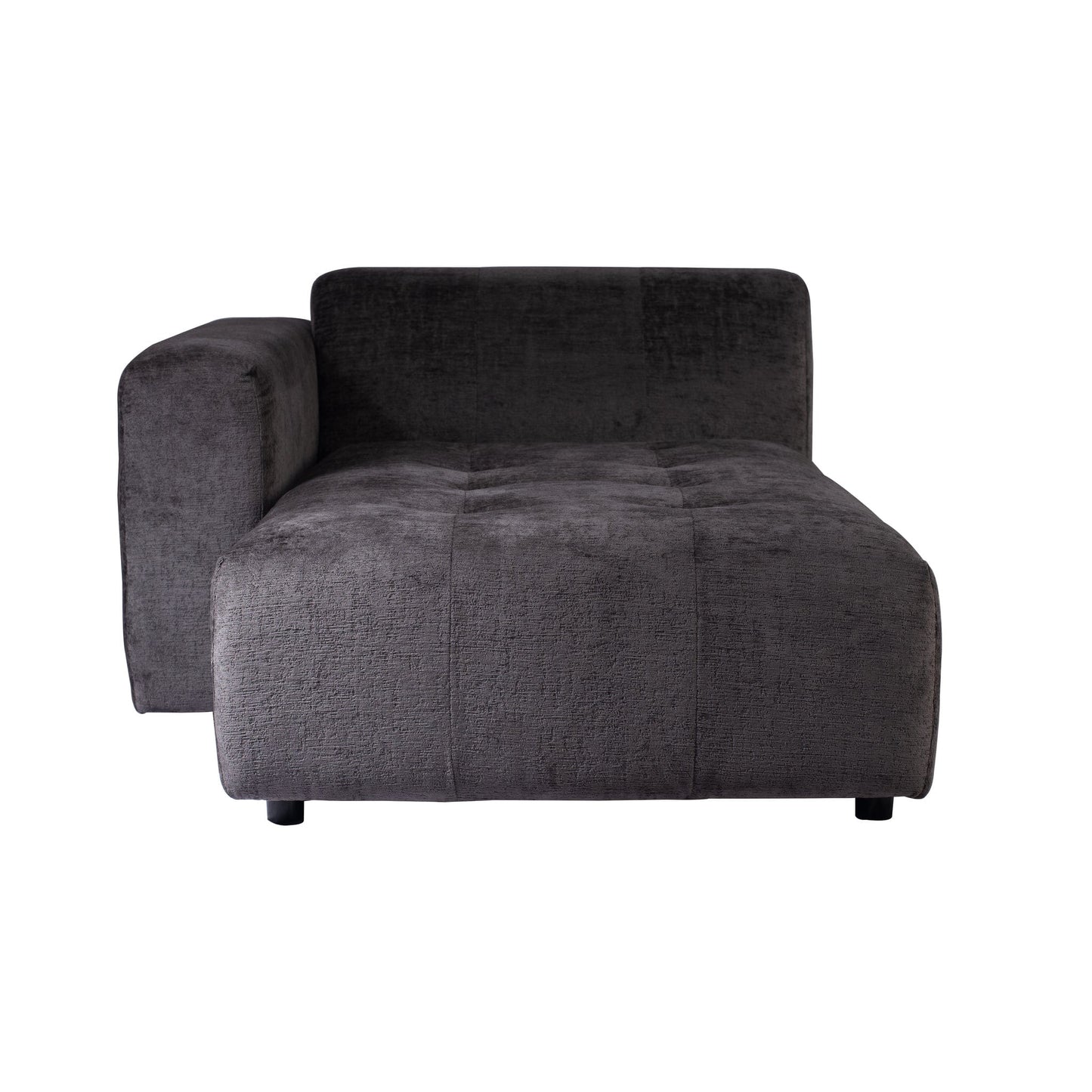 PTMD Quinta bank chaise longue links zacht fluweel antrac