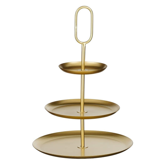 Mica Decorations Rama Etagere 3 Laags - L38 x B38 x H55 cm - Metaal - Goud