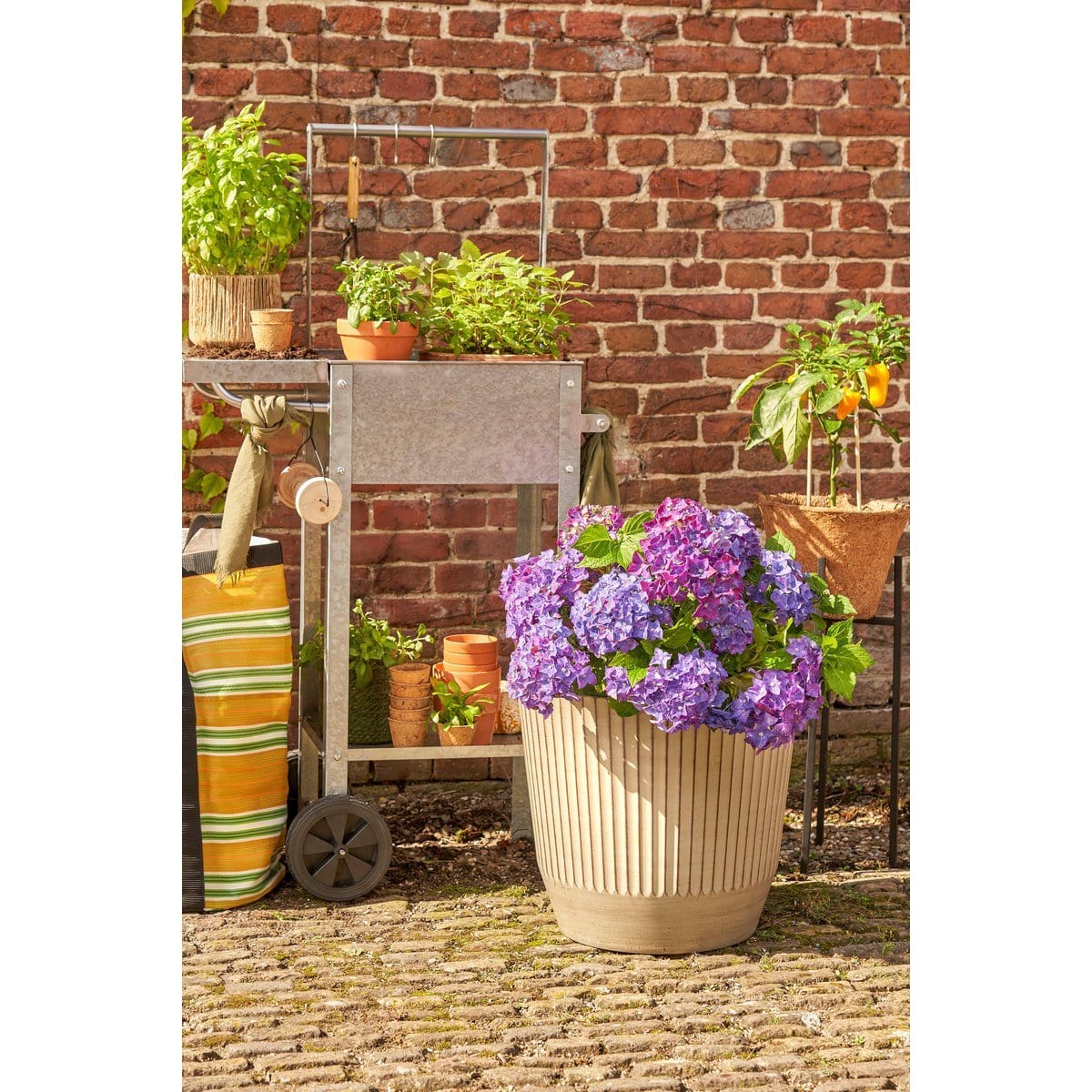 Mica Decorations Rio Bloempot voor Buiten - H40,5 x Ø45 cm - Crème