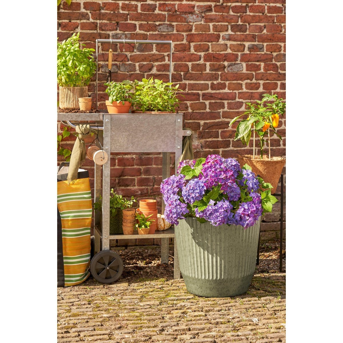 Mica Decorations Rio Bloempot voor Buiten - H40,5 x Ø45 cm - Groen