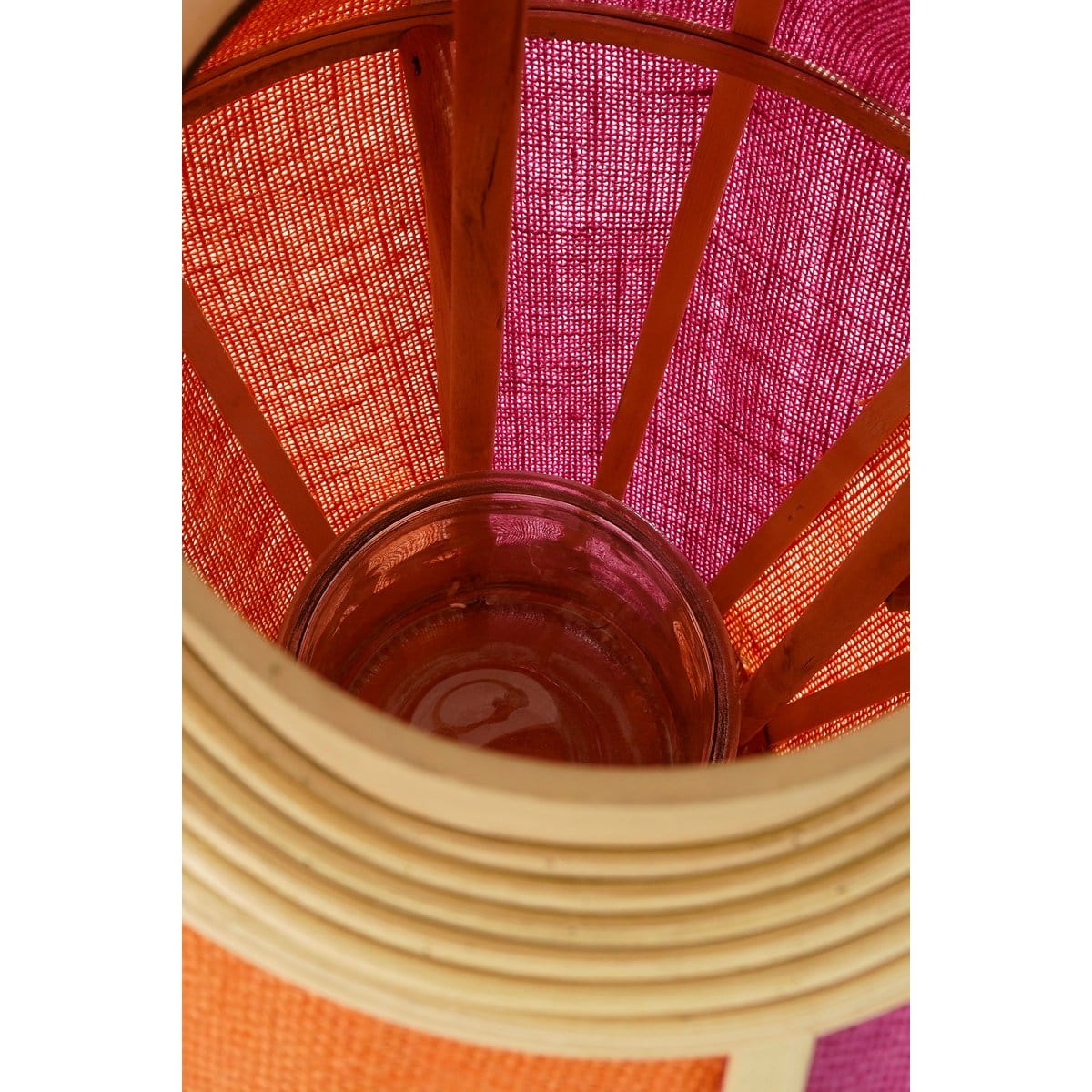 Mica Decorations Roger Lantaarn - H45 x Ø32 cm - Jute - Fuchsia, Oranje