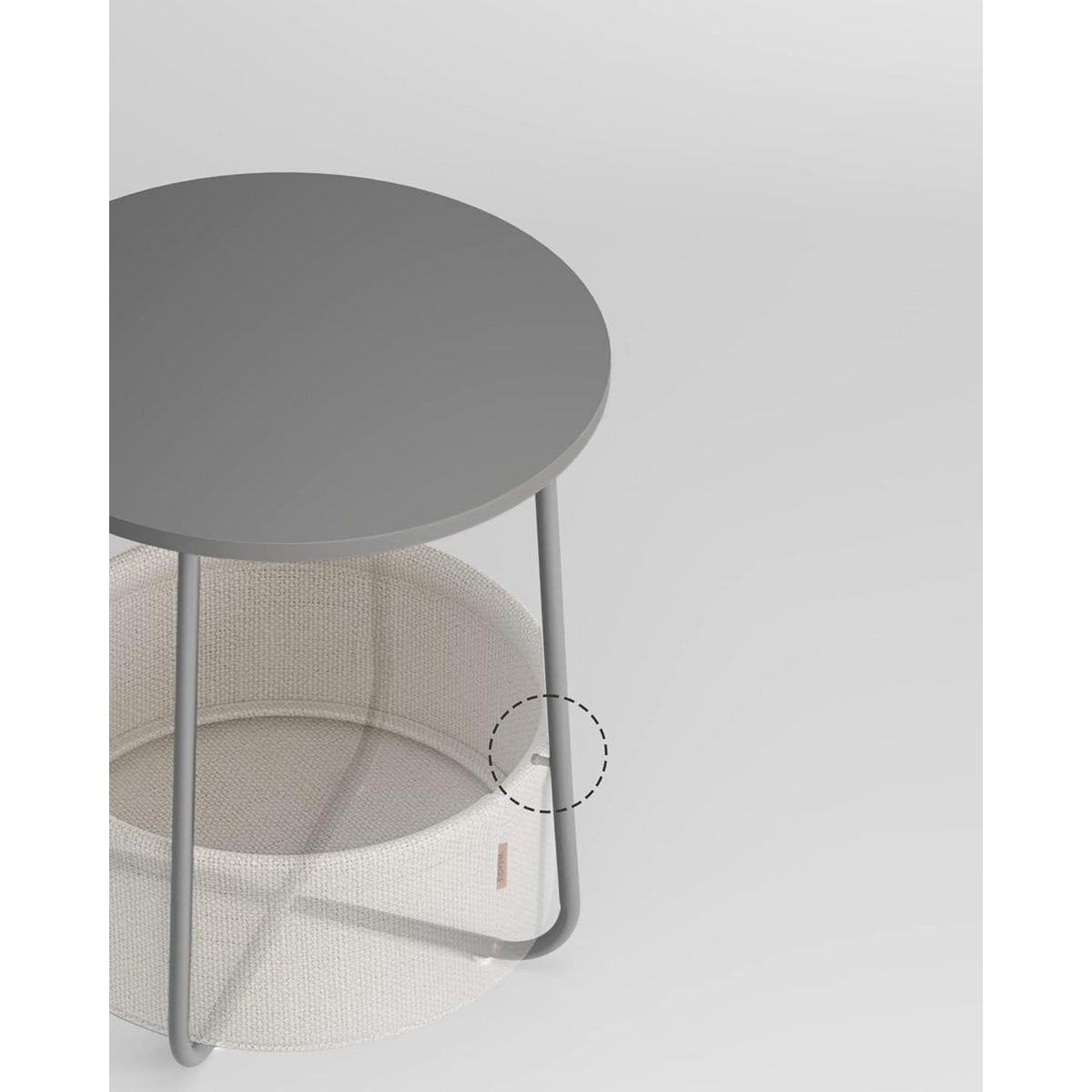 Criks Design Ronde bijzettafel met opbergmand Grijs