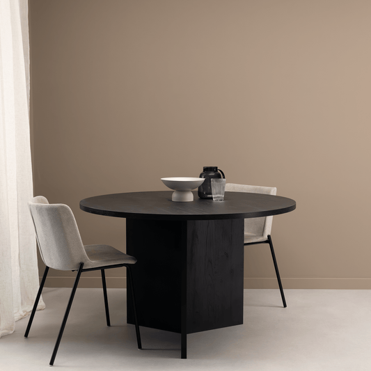 Stalux Ronde Eettafel Mae, 120cm, kleur zwart eiken