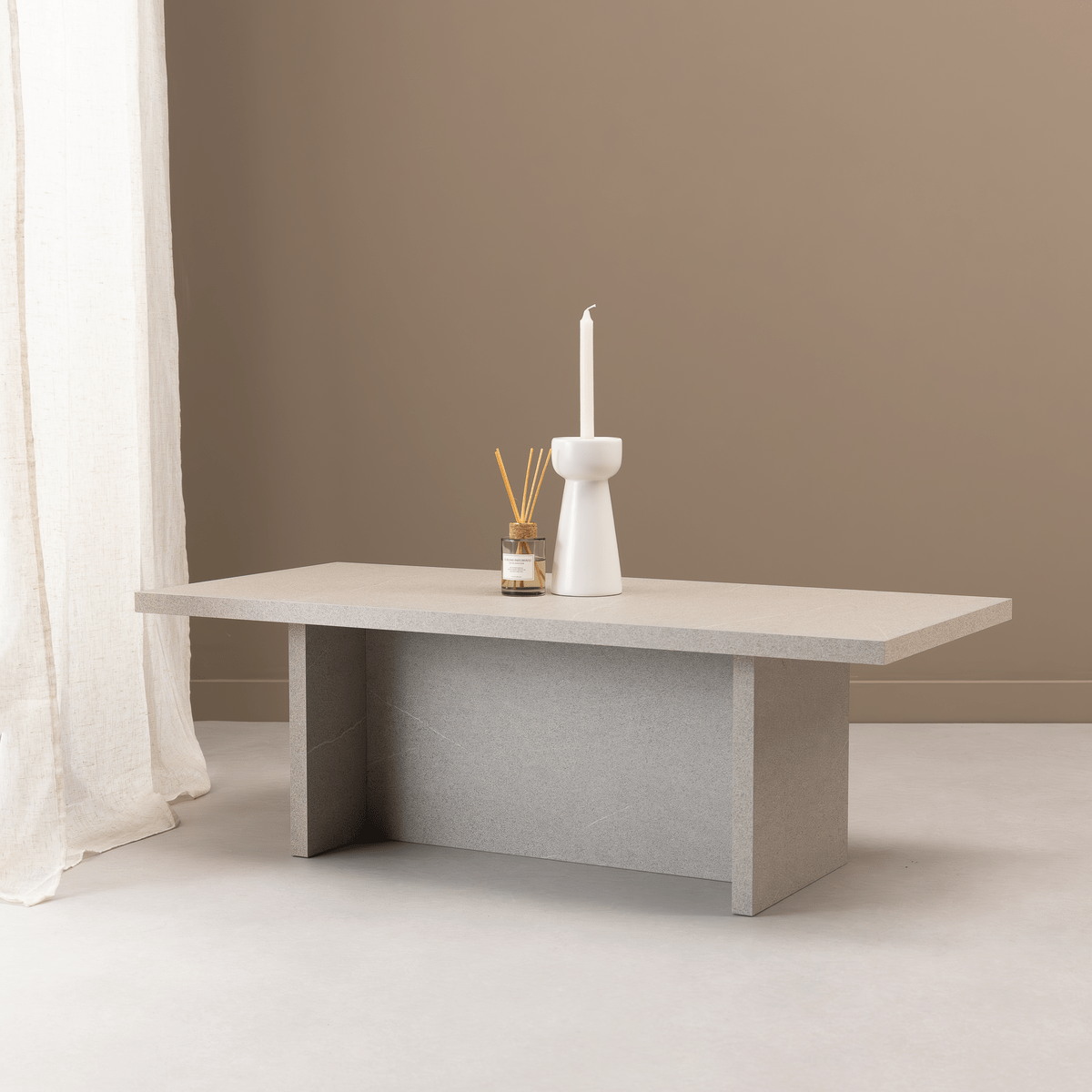 Stalux Salontafel Palmer 110 x 50cm, kleur grijs natuursteen