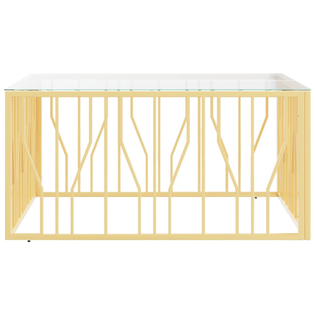 vidaXL Salontafels Salontafel 100x100x50 cm roestvrij staal en glas