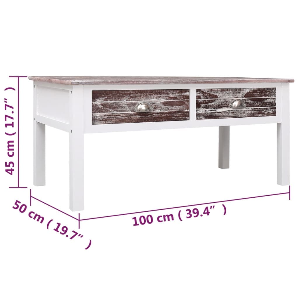 vidaXL Salontafels Salontafel 100x50x45 cm hout bruin