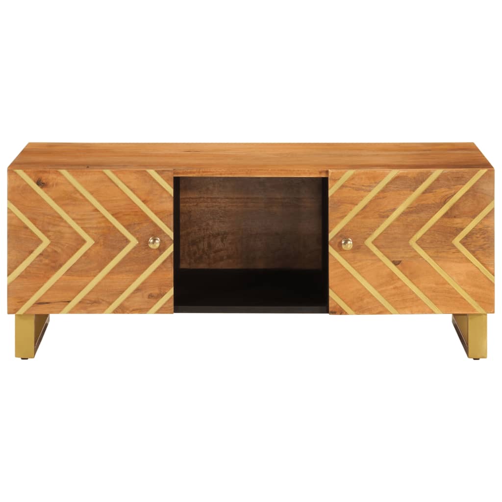 vidaXL Salontafels Salontafel 100x54x40 cm massief mangohout bruin en zwart