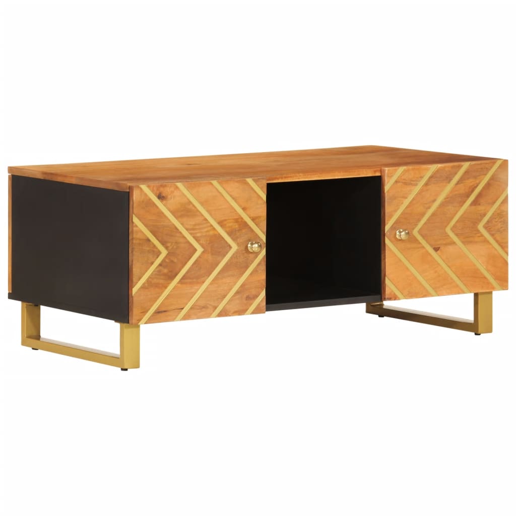 vidaXL Salontafels Salontafel 100x54x40 cm massief mangohout bruin en zwart