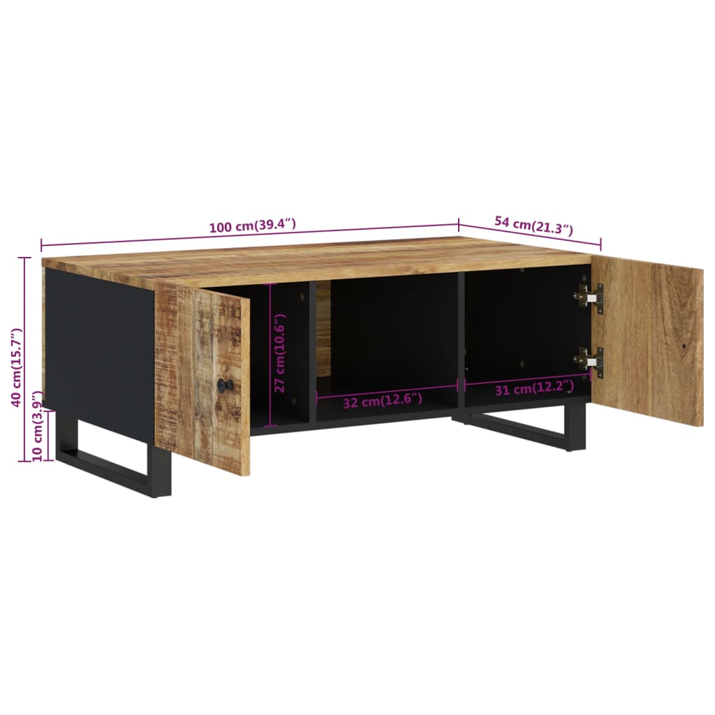 vidaXL Salontafels Salontafel 100x54x40 cm massief mangohout en bewerkt hout