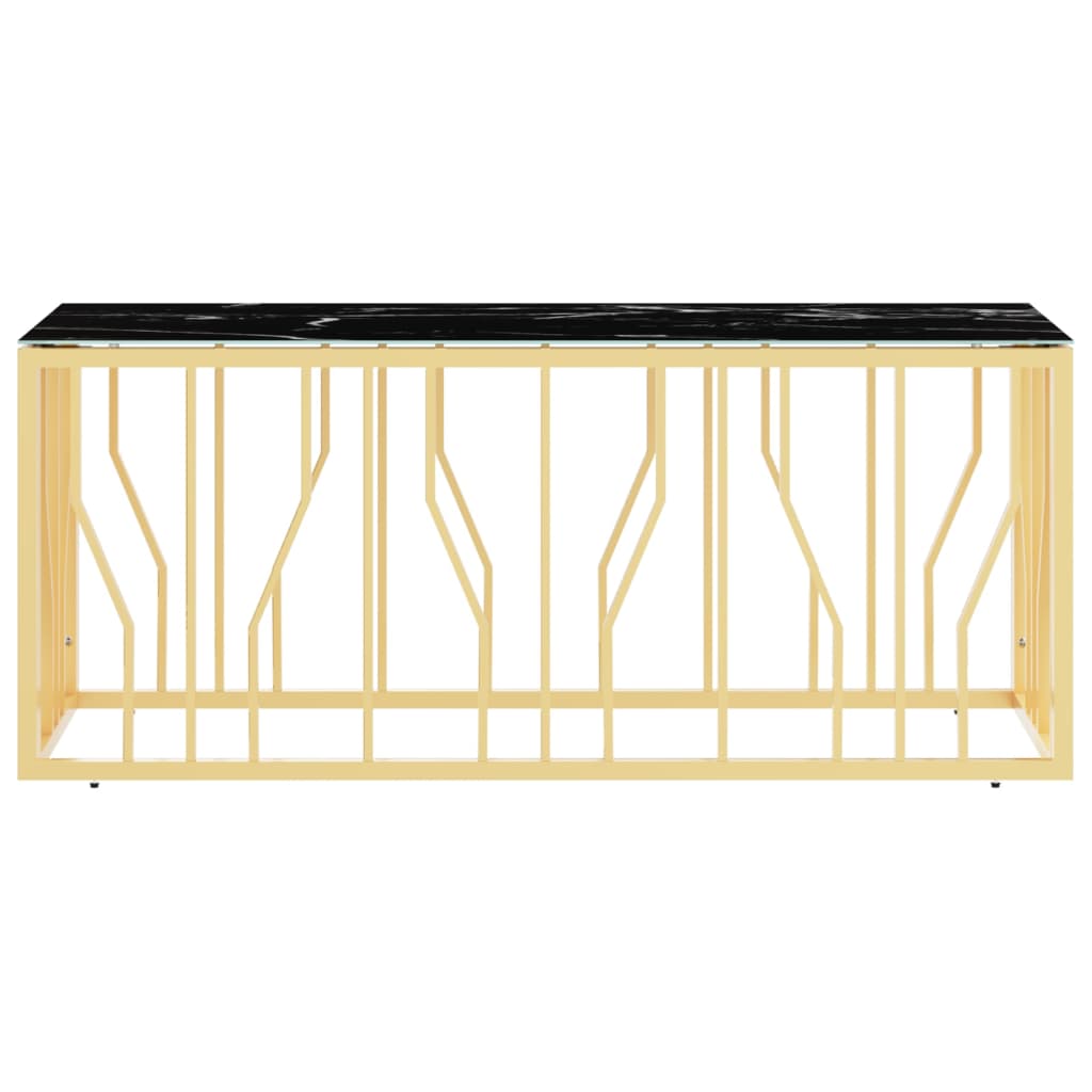 vidaXL Salontafels Salontafel 110x45x45 cm roestvrij staal en glas goudkleurig