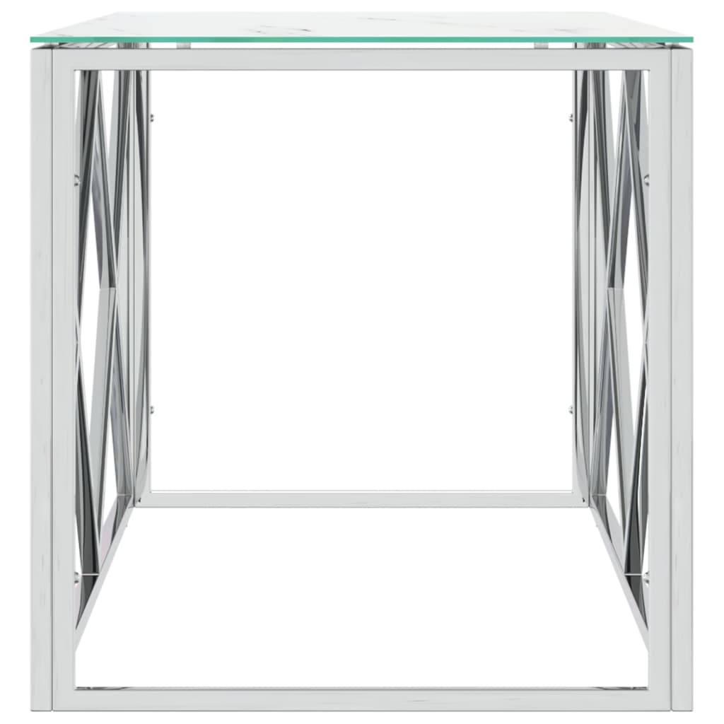 vidaXL Salontafels Salontafel 110x45x45 cm roestvrij staal en glas