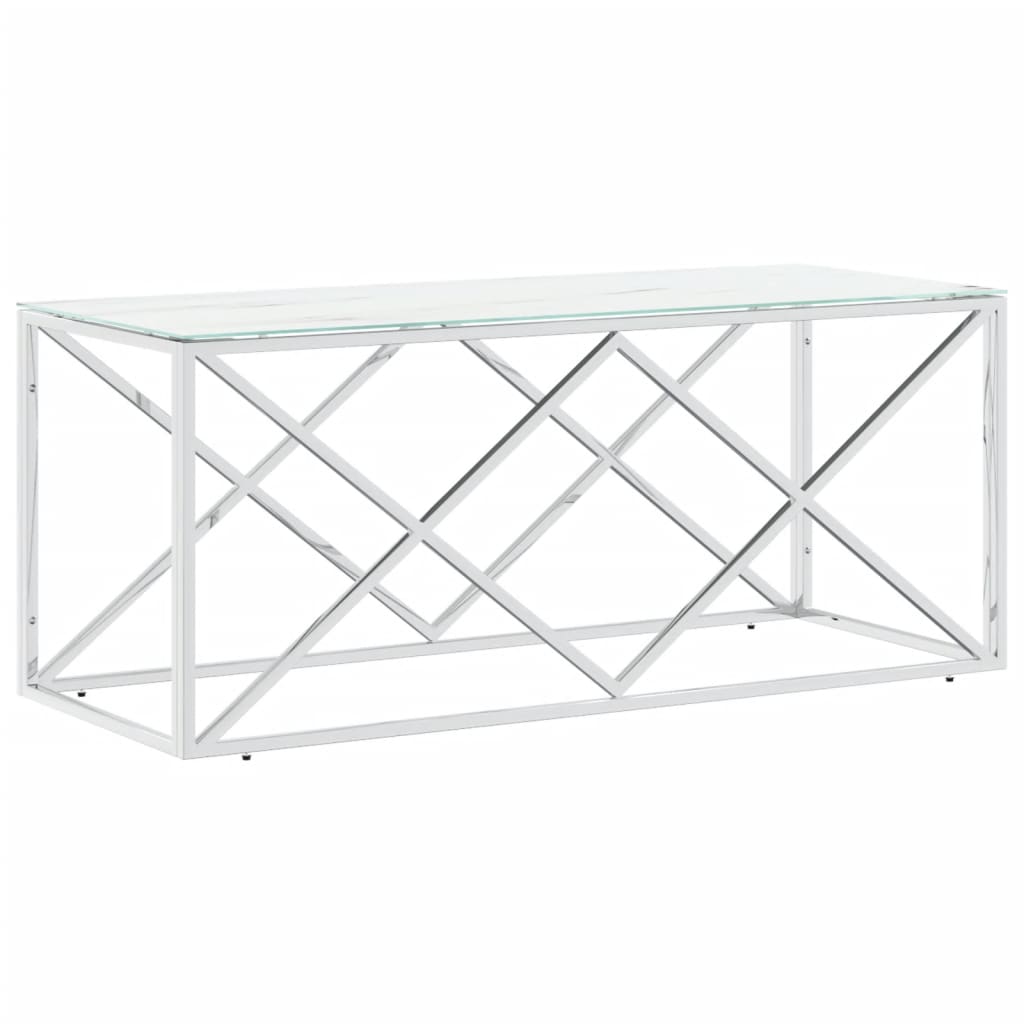 vidaXL Salontafels Salontafel 110x45x45 cm roestvrij staal en glas