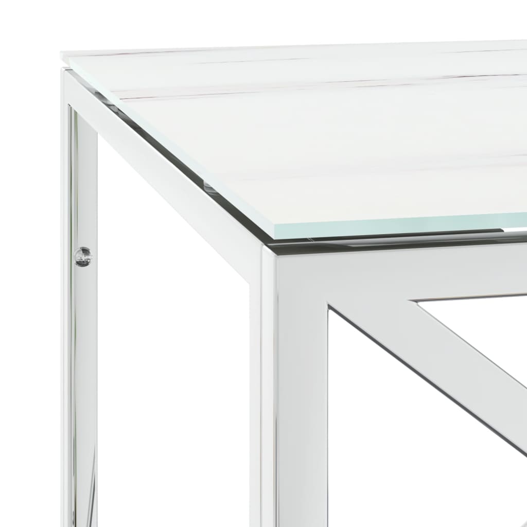 vidaXL Salontafels Salontafel 110x45x45 cm roestvrij staal en glas