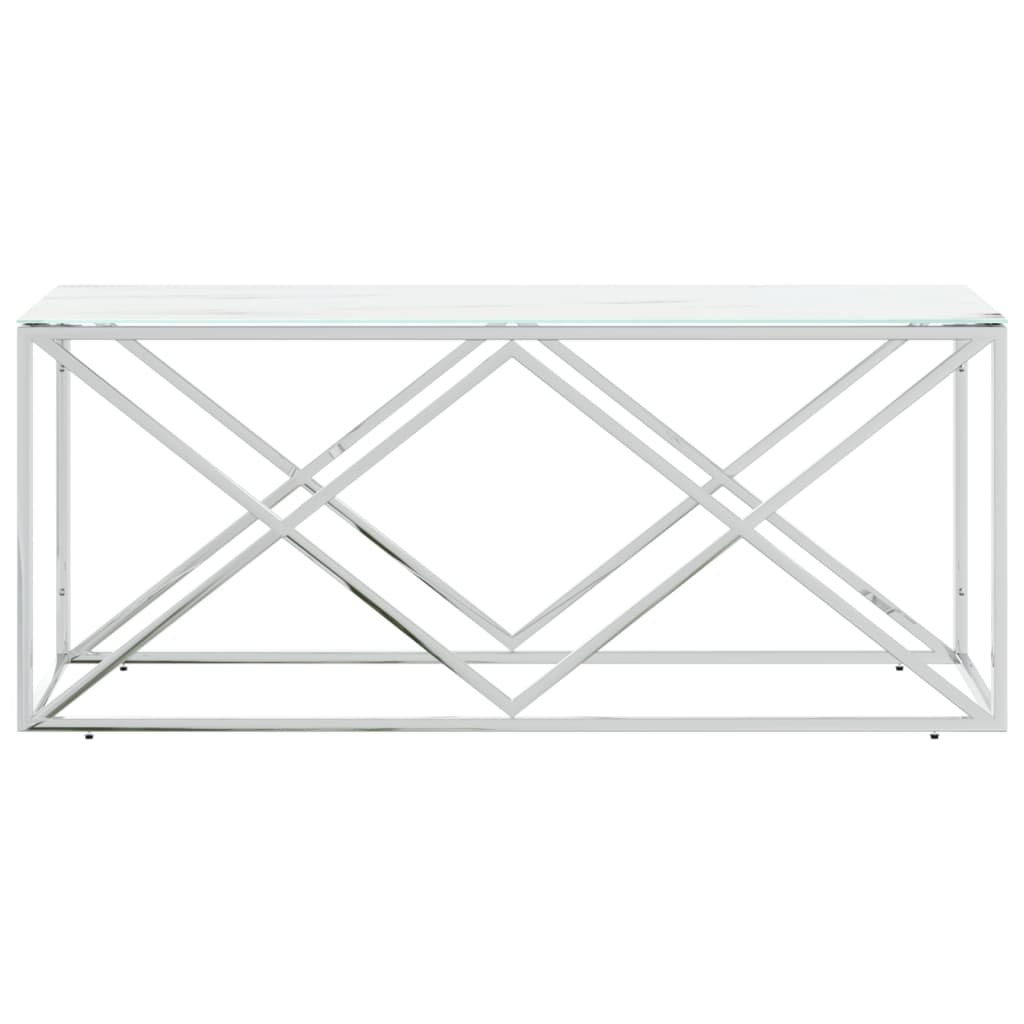 vidaXL Salontafels Salontafel 110x45x45 cm roestvrij staal en glas