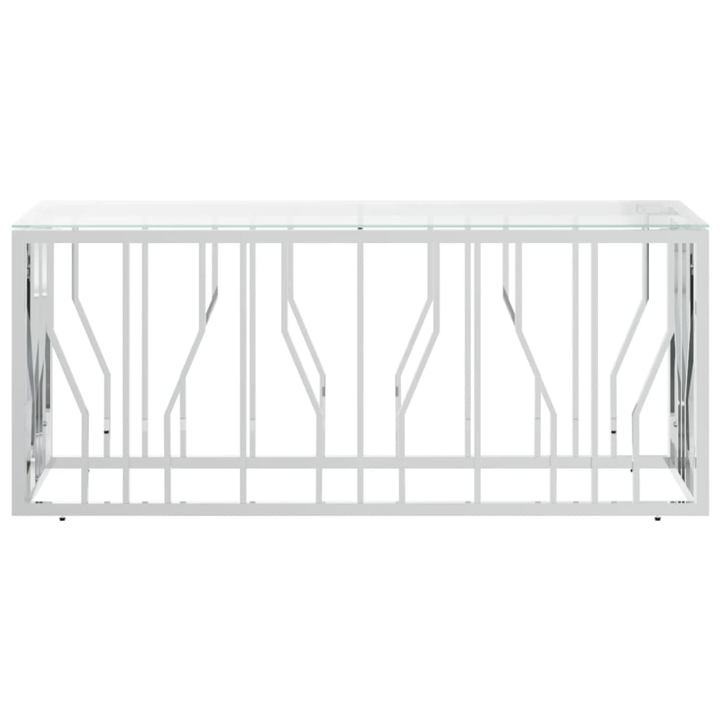 vidaXL Salontafels Salontafel 110x45x45 cm roestvrij staal en glas