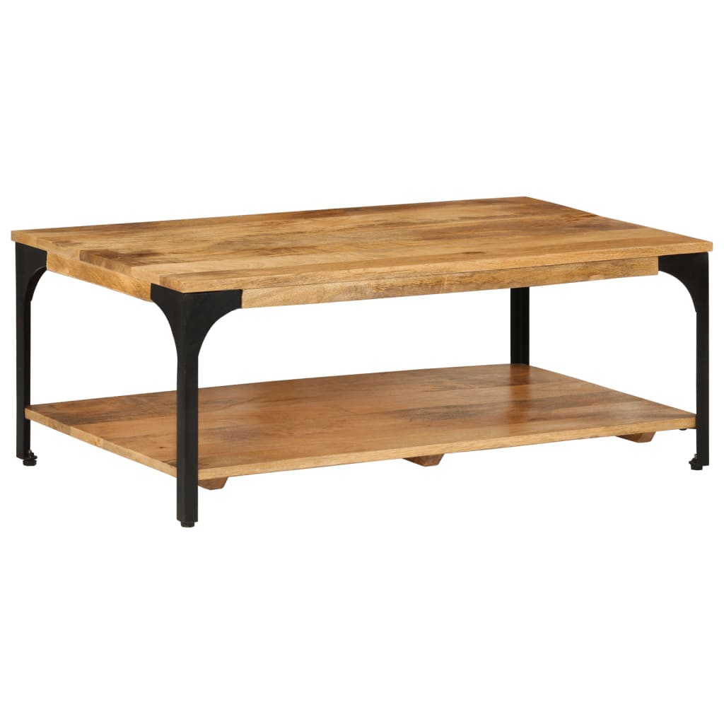 vidaXL Salontafels Salontafel 2-laags 100x55x38 cm massief mangohout en staal