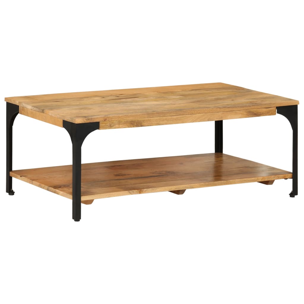 vidaXL Salontafels Salontafel 2-laags 100x55x38 cm massief mangohout en staal