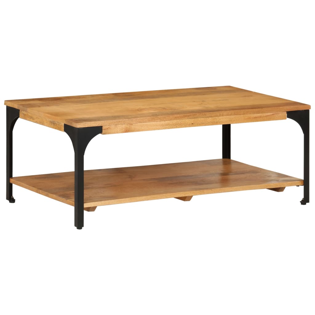 vidaXL Salontafels Salontafel 2-laags 100x55x38 cm massief mangohout en staal