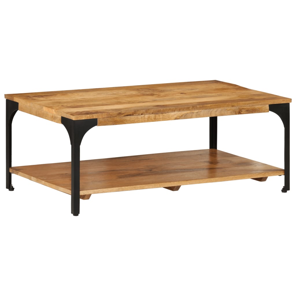 vidaXL Salontafels Salontafel 2-laags 100x55x38 cm massief mangohout en staal