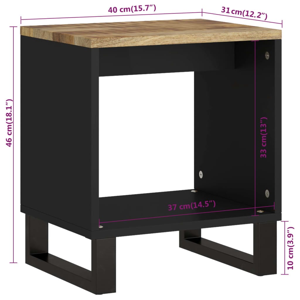 vidaXL Salontafels Salontafel 40x31x46 cm massief mangohout en bewerkt hout