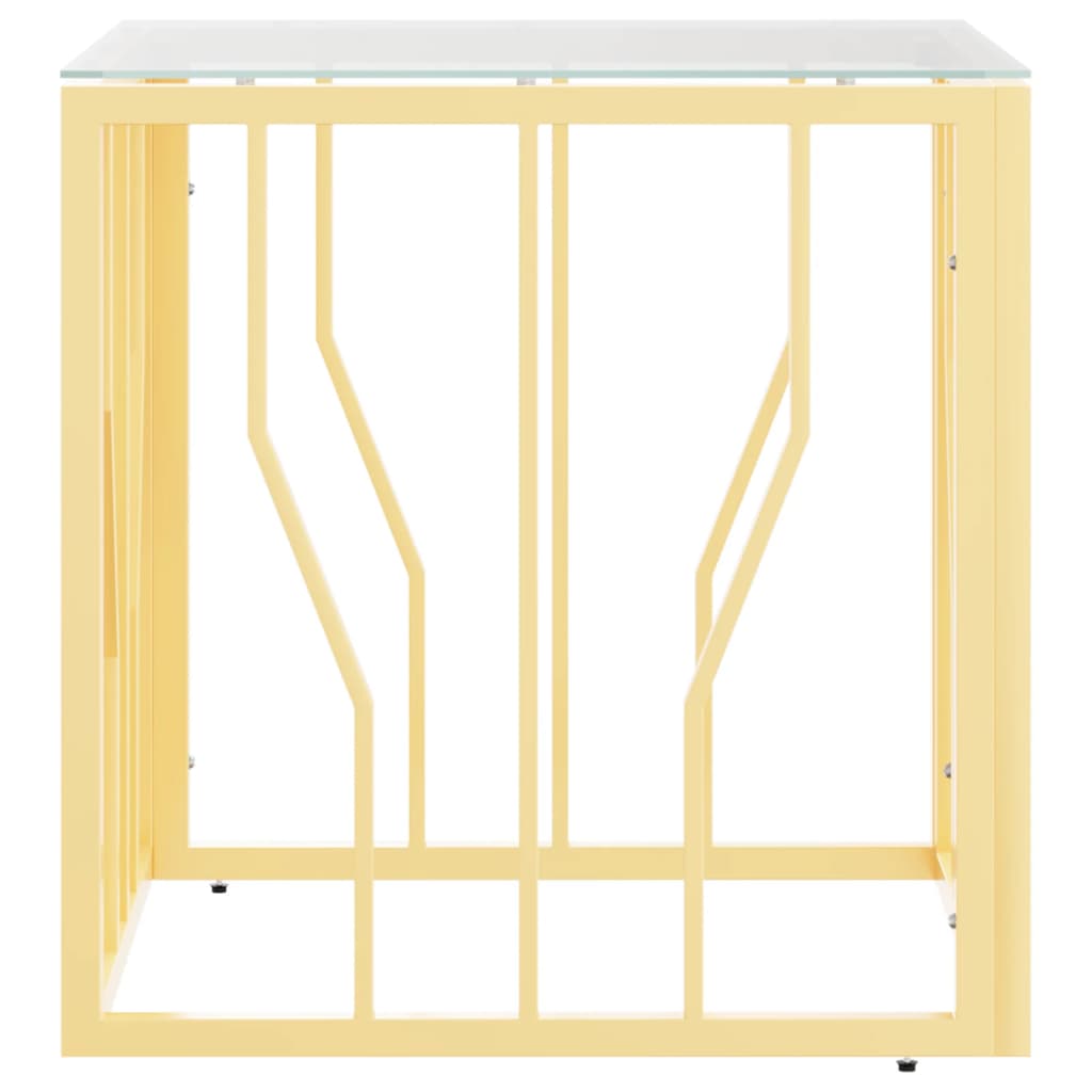 vidaXL Salontafels Salontafel 50x50x50 cm roestvrij staal en glas goudkleurig