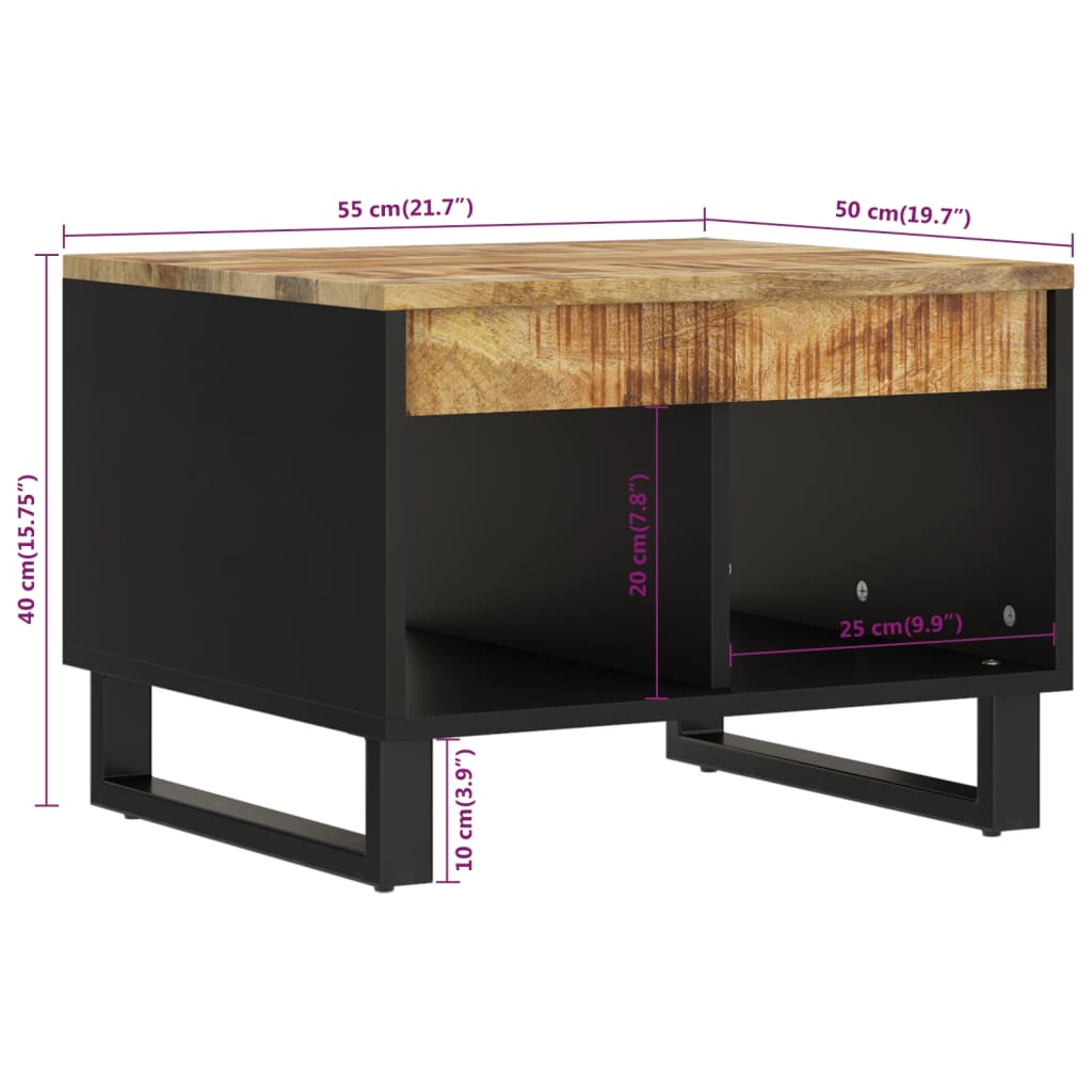 vidaXL Salontafels Salontafel 55x50x40 cm massief mangohout