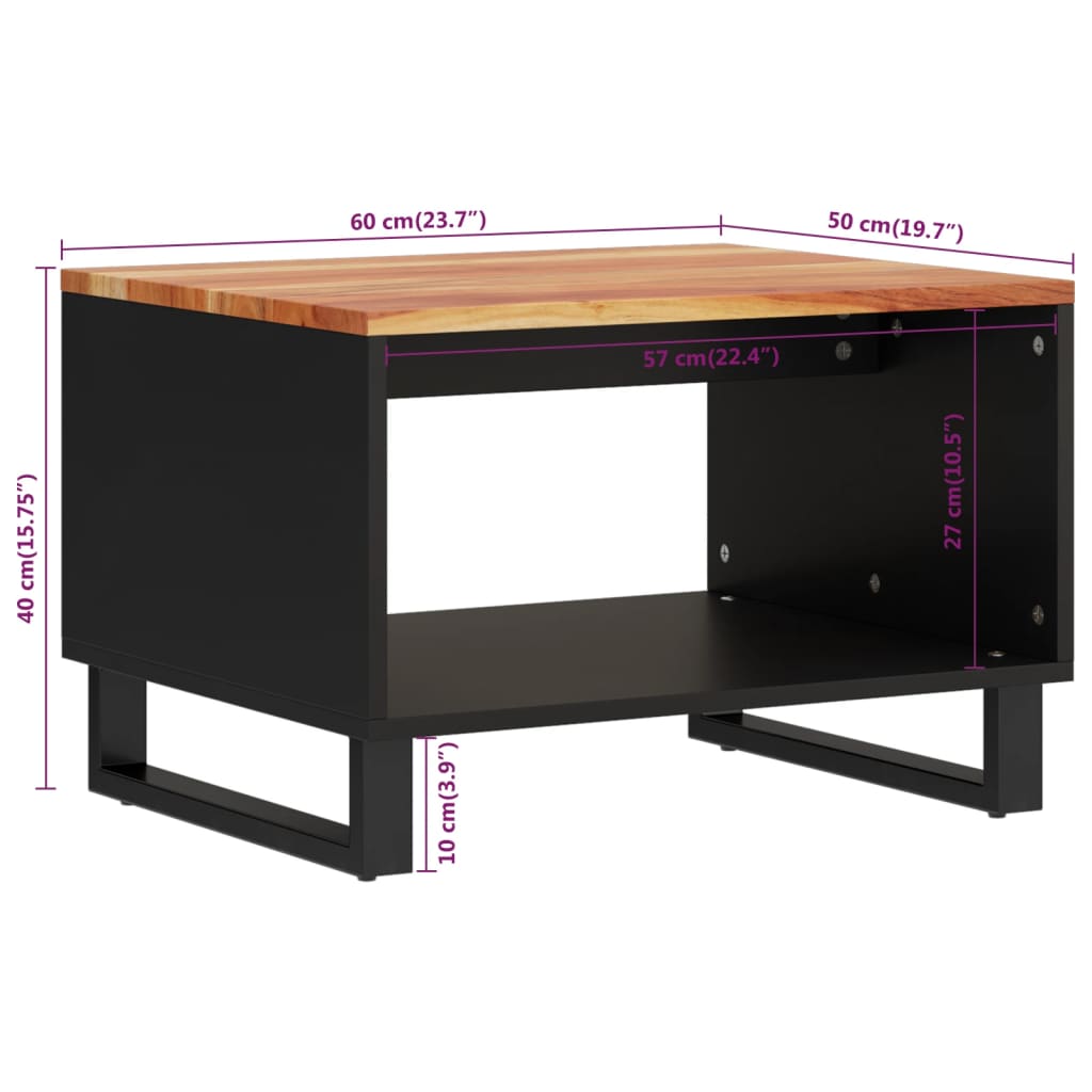 vidaXL Salontafels Salontafel 60x50x40 cm massief acaciahout