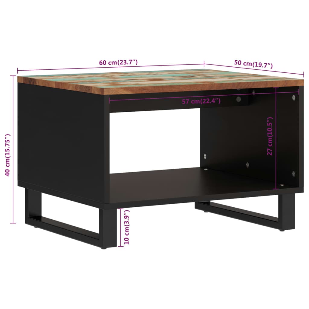 vidaXL Salontafels Salontafel 60x50x40 cm massief gerecycled hout