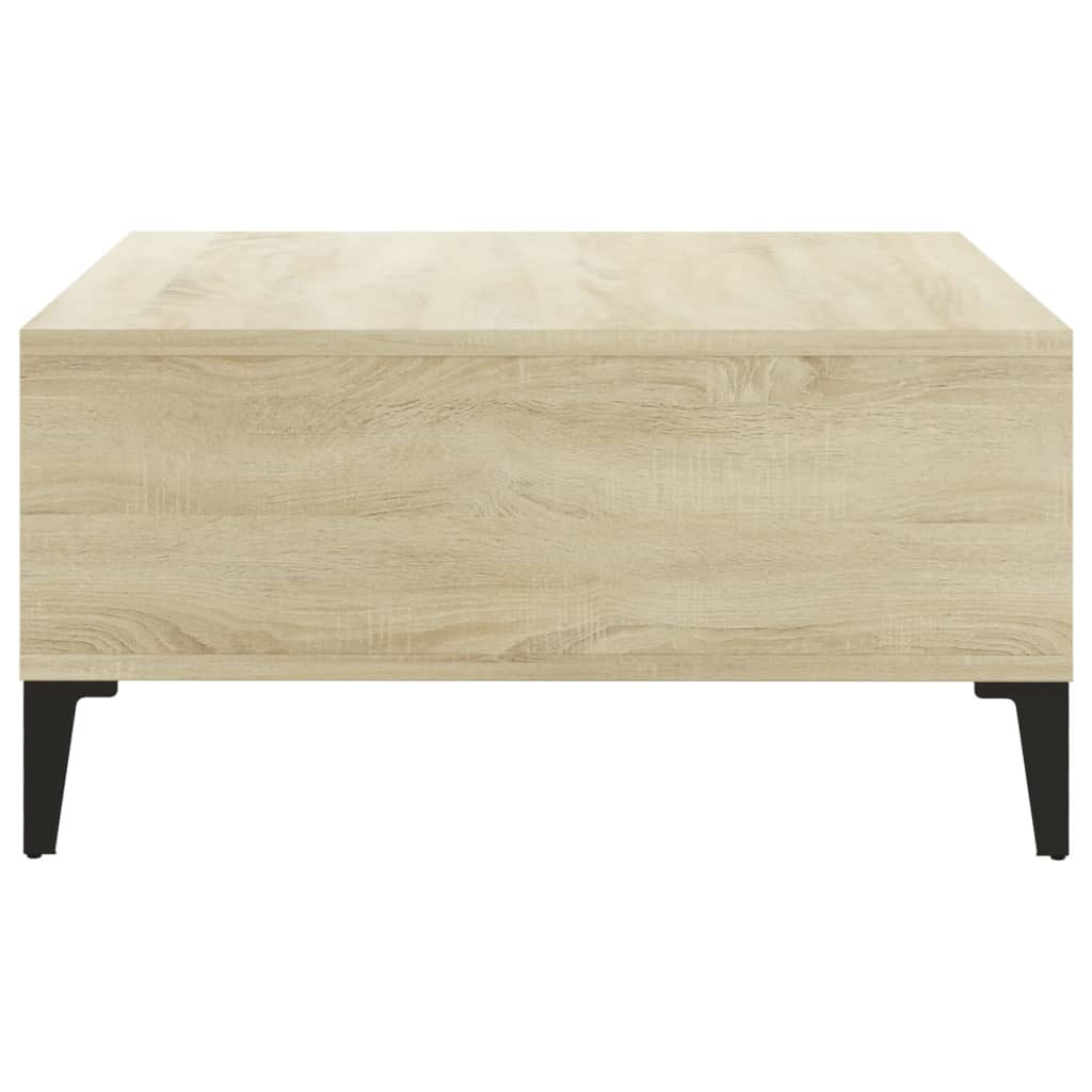 vidaXL Salontafels Salontafel 60x60x30 cm bewerkt hout wit en sonoma eikenkleurig