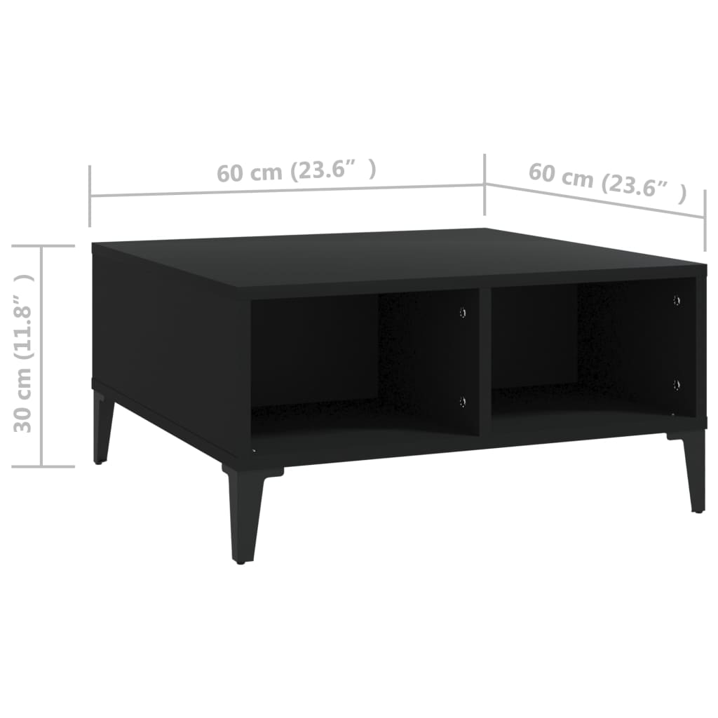 vidaXL Salontafels Salontafel 60x60x30 cm bewerkt hout zwart