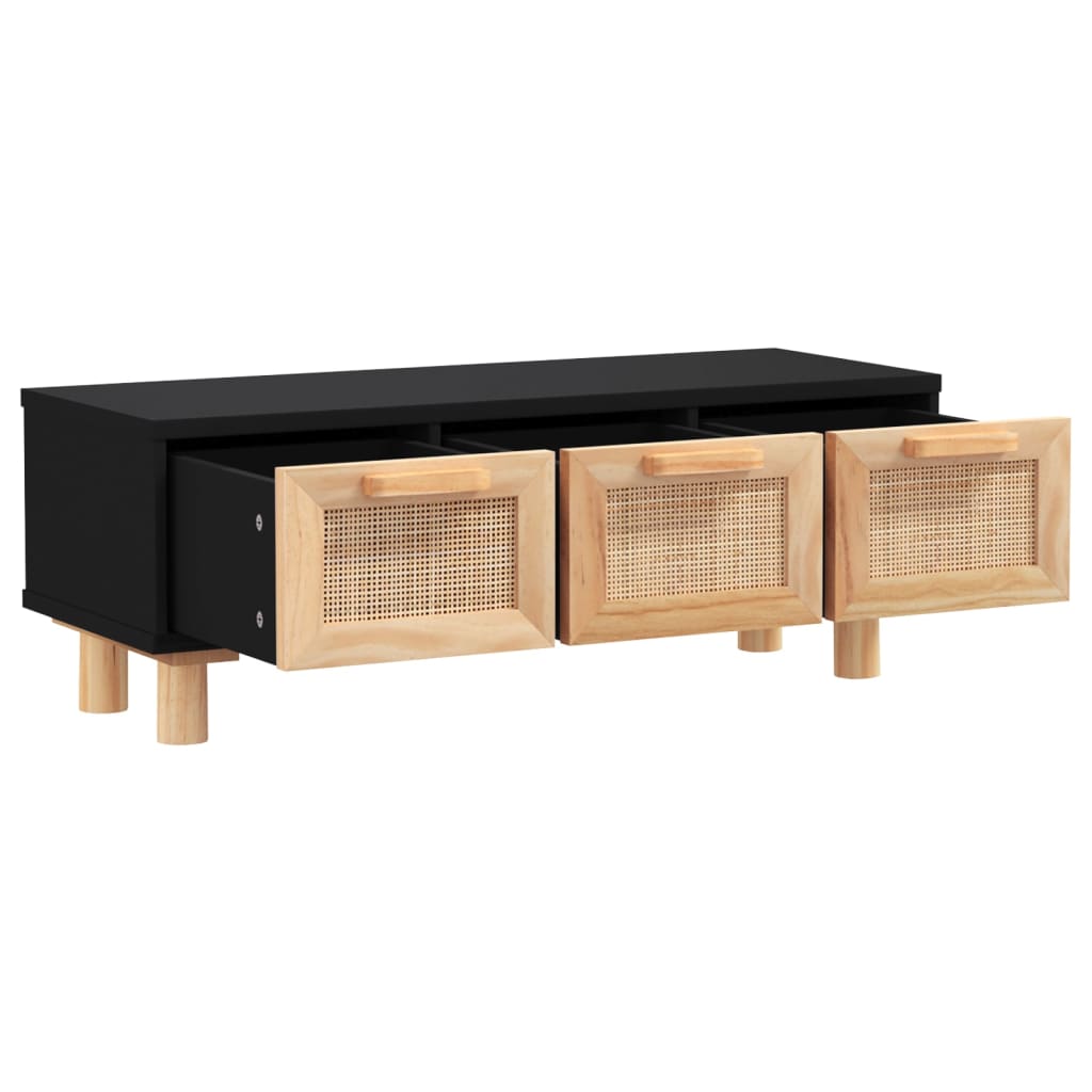 vidaXL Salontafels Salontafel 80x40x30 cm bewerkt hout en grenenhout zwart