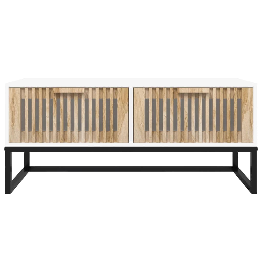 vidaXL Salontafels Salontafel 80x40x35 cm bewerkt hout en ijzer wit