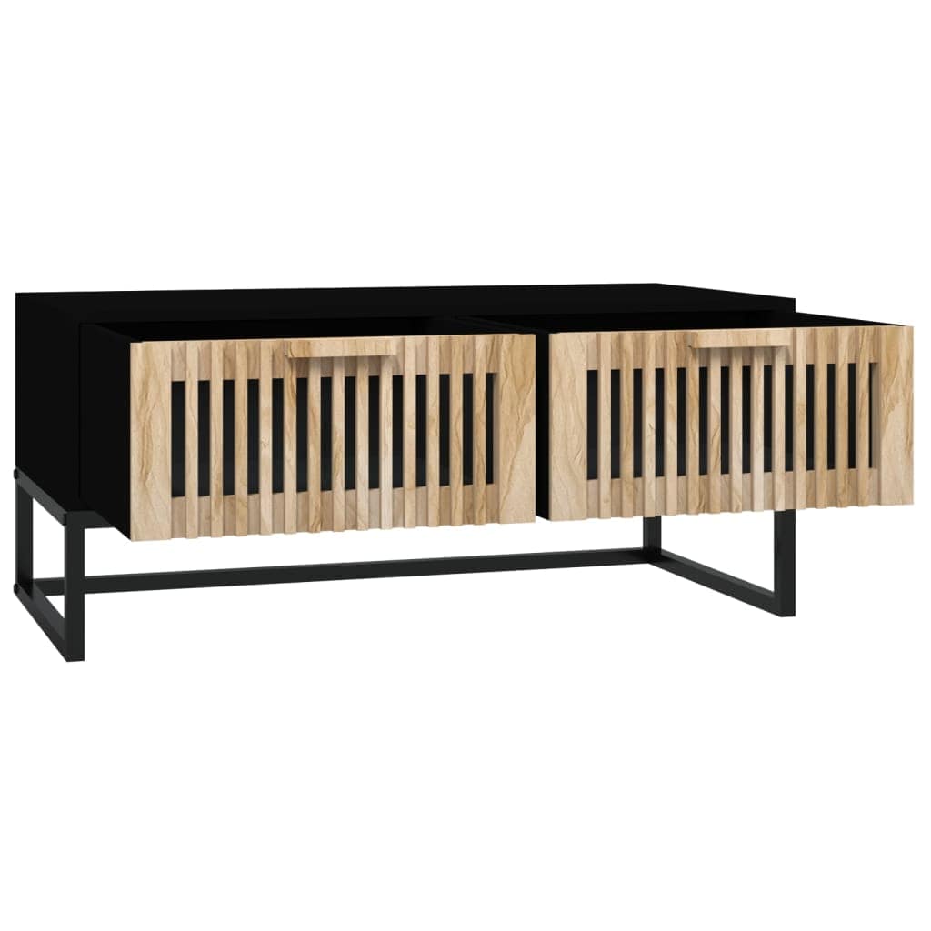 vidaXL Salontafels Salontafel 80x40x35 cm bewerkt hout en ijzer zwart