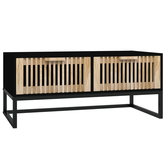 vidaXL Salontafels Salontafel 80x40x35 cm bewerkt hout en ijzer zwart