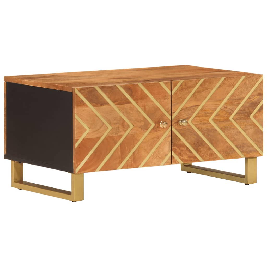 vidaXL Salontafels Salontafel 80x50x40 cm massief mangohout bruin en zwart