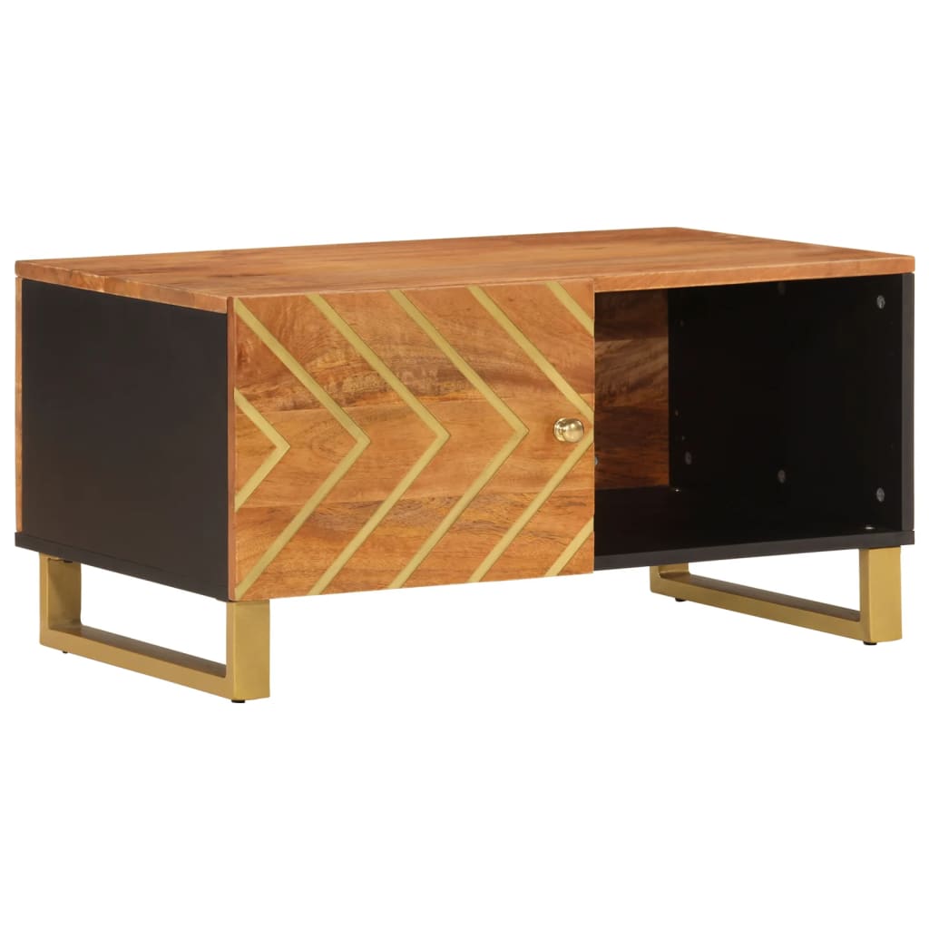 vidaXL Salontafels Salontafel 80x50x40 cm massief mangohout bruin en zwart