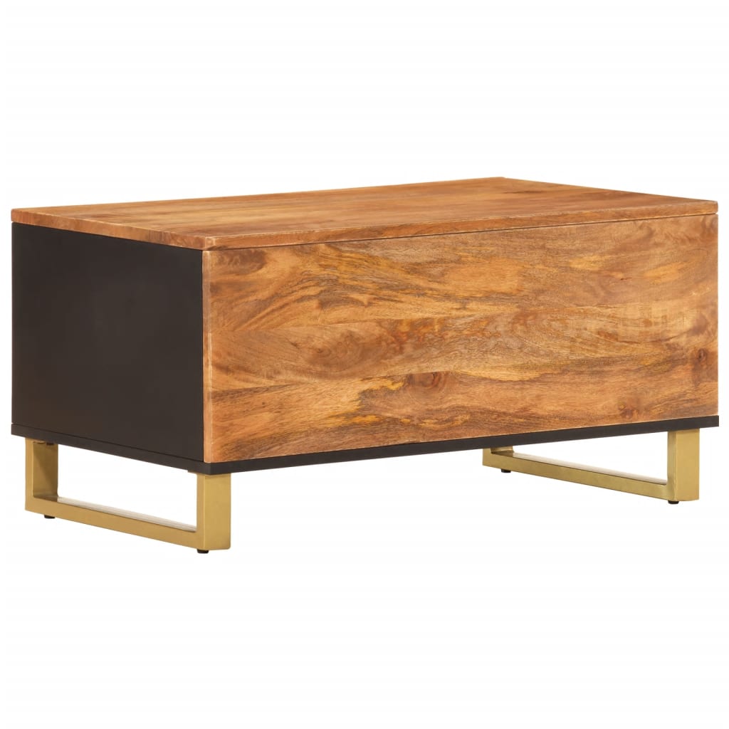 vidaXL Salontafels Salontafel 80x50x40 cm massief mangohout bruin en zwart