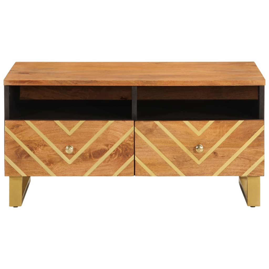 vidaXL Salontafels Salontafel 80x54x40 cm massief mangohout bruin en zwart