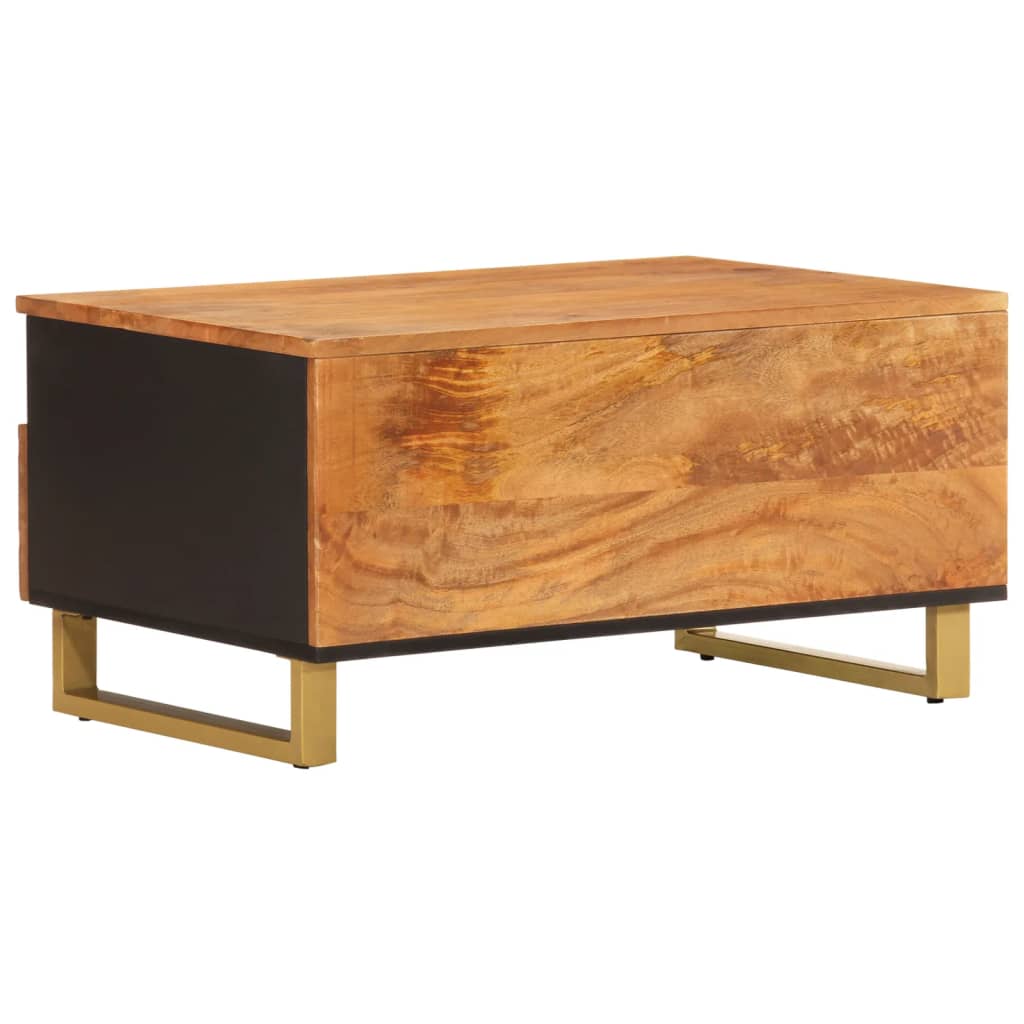 vidaXL Salontafels Salontafel 80x54x40 cm massief mangohout bruin en zwart