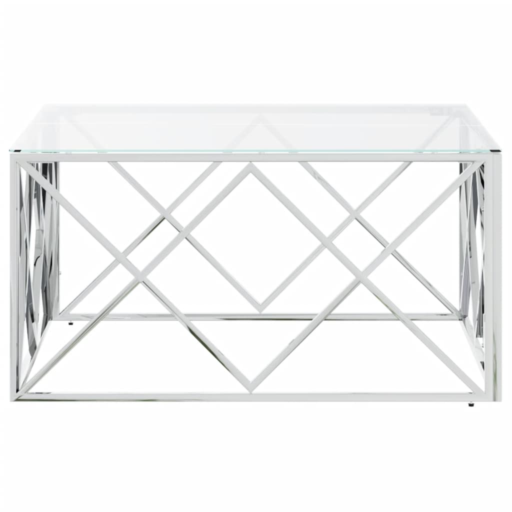 vidaXL Salontafels Salontafel 80x80x40 cm roestvrij staal en glas