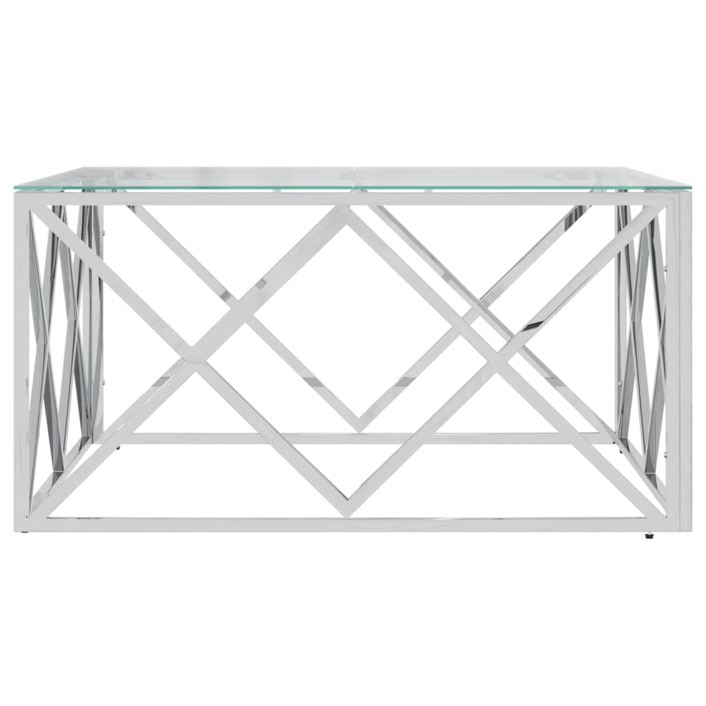 vidaXL Salontafels Salontafel 80x80x40 cm roestvrij staal en glas