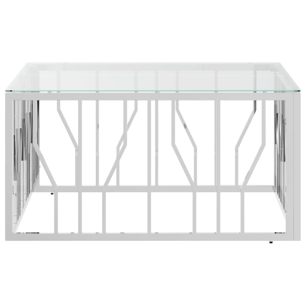 vidaXL Salontafels Salontafel 80x80x40 cm roestvrij staal en glas