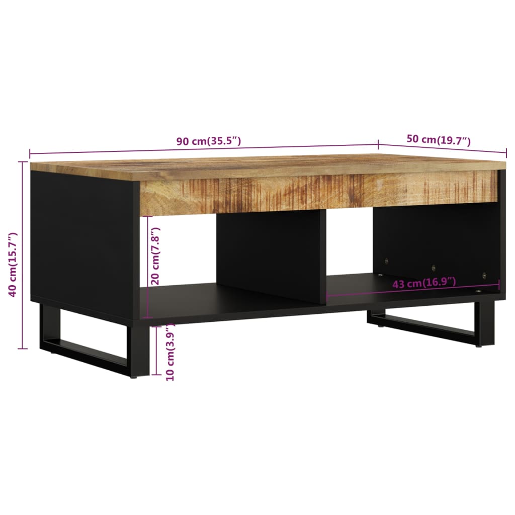 vidaXL Salontafels Salontafel 90x50x40 cm massief mangohout