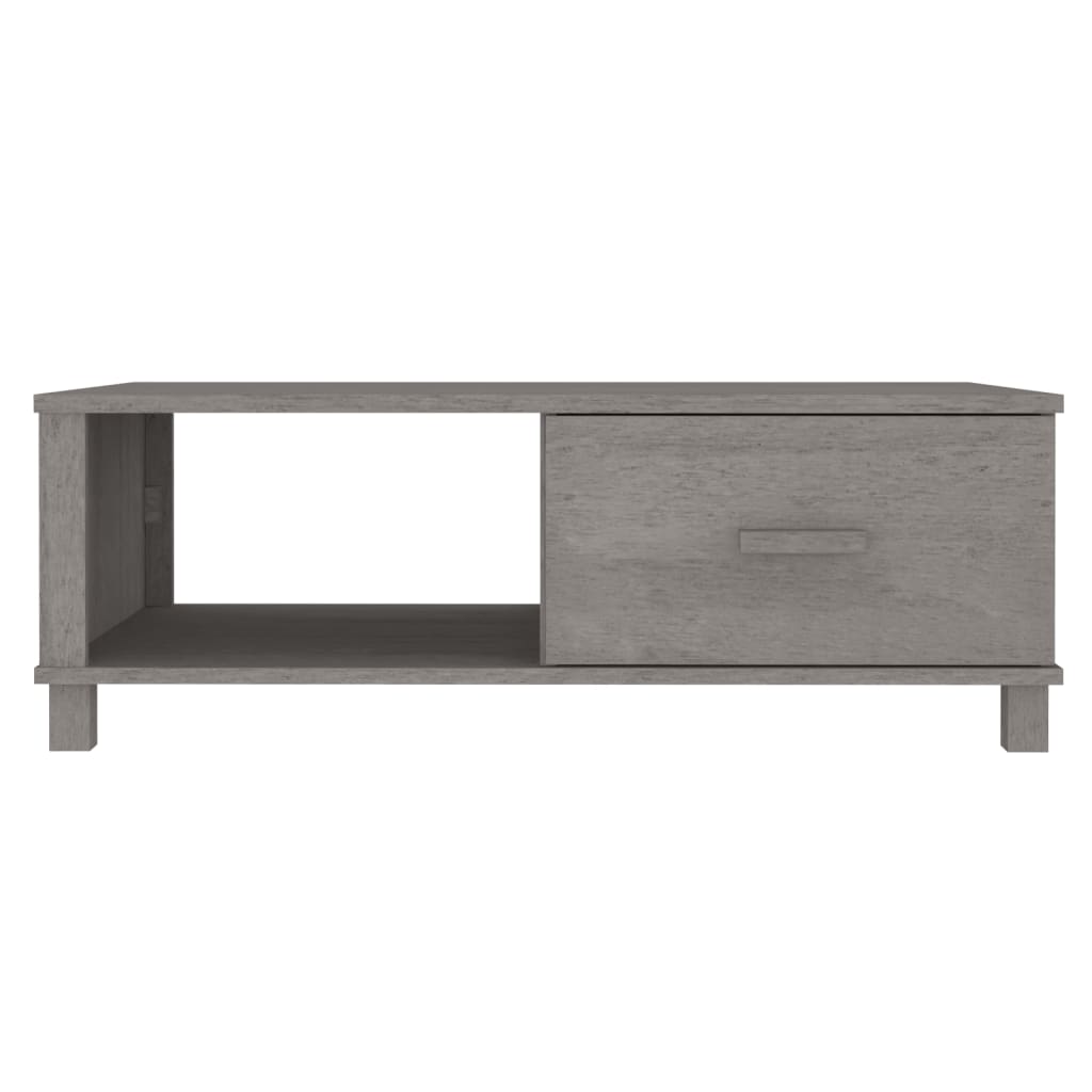 vidaXL Salontafels Salontafel HAMAR 100x55x35 cm massief grenenhout lichtgrijs