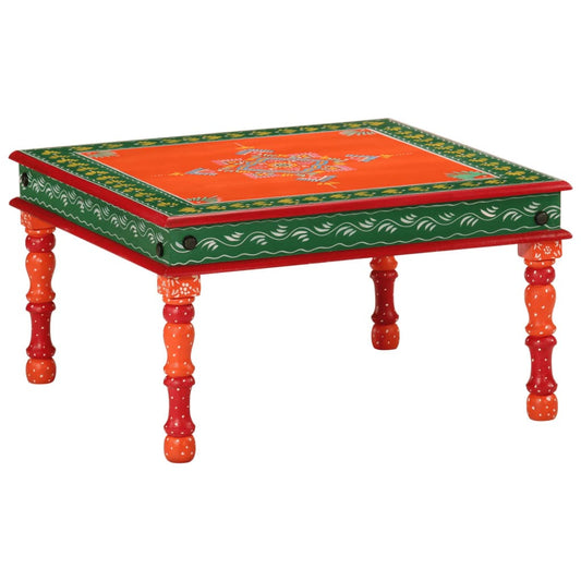 vidaXL Salontafels Salontafel handbeschilderd massief mangohout oranje